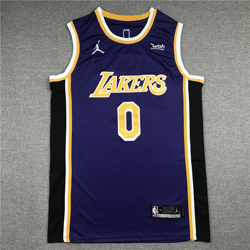 Men Los Angeles Lakers #0 Westbrook Purple Game 2021 NBA Jersey